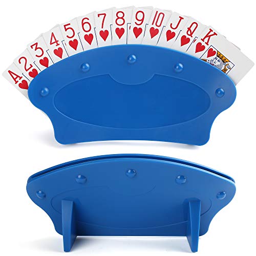 LotFancy Playing Card Holder for Adults Seniors, 2 Pack, Card Holders for Playing Cards, Family Card Game Nights, Canasta, Poker Parties, Plastic, Hands Free - style: 2-Pack