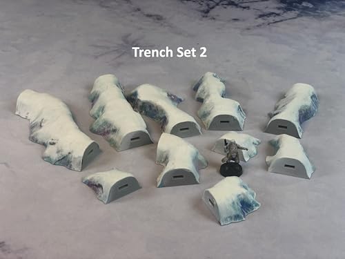 Legion Terrain - Ice Planet Trench Set - Miniature Tabletop Wargaming Terrain (Painted) (Set 1)