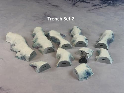 Legion Terrain - Ice Planet Trench Set - Miniature Tabletop Wargaming Terrain (Painted) (Set 1)