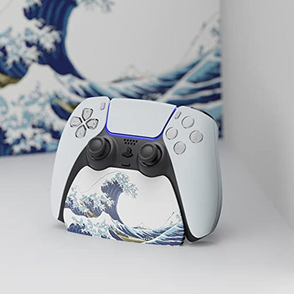 playvital 2 Pack Controller Display Stand for ps5, Gamepad Stand Desk Holder for ps5 Controller Accessories with Rubber Pads, The Great Wave - color: The Great Wave 2 set