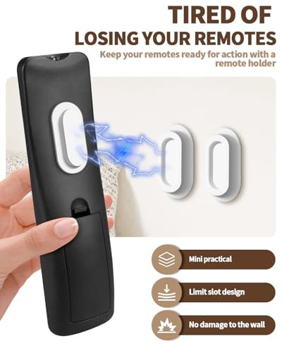 4 Pack Strong Magnetic Remote Control Holder, Self-Adhesive Silicone Remote Holder Wall Mount for TV, Fan, Air Conditioner Remote Control (Black+White) - color: Black+White