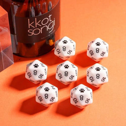 10-Pack D20 Dice Set White 20 Sided Dice for DND RPG Tabletop Games | Leather Storage Bag, DM Gift, for Dungeons and Dragons Role Playing Games - color: 10pcs D20 White