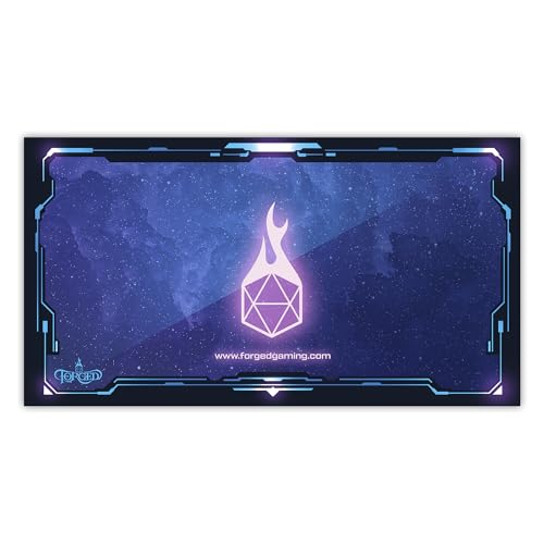 Forged Dice Co. Dice Tray 14" - Reversible Dice Rolling Mat - Compatible with Board Games and Tabletop RPGs Like Dungeons and Dragons Pathfinder Roleplaying Games - Keybinder - color: Black Tray W/ Keybinder Mat