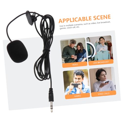 Toyvian 3pcs Professional Lavalier Condenser Microphones with Noise Reduction Clip Collar Mics for Gaming Recording Broadcasting Compatible with Gimbal Cameras and Mobile Devices