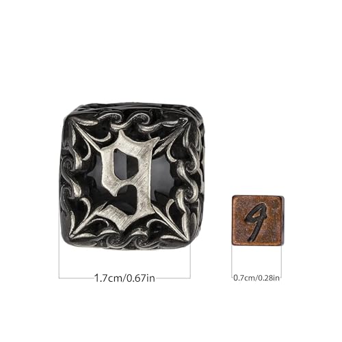 Mini Dice Set with Rune Keychain Case,7PCS Polyhedral Metal Dice Set for DND Role Playing Games(Red Copper) - color: Red Copper