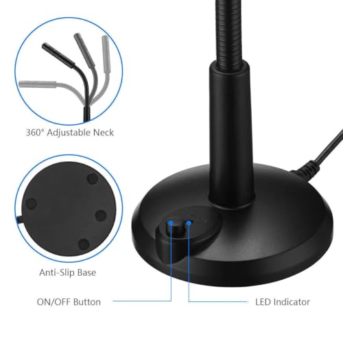 Mini USB Condenser Microphone with Adjustable Stand, Plug & Play Computer Mic for PC Laptop Mac, Gaming Streaming Recording Video Conference Zoom