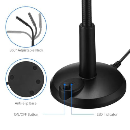 Mini USB Condenser Microphone with Adjustable Stand, Plug & Play Computer Mic for PC Laptop Mac, Gaming Streaming Recording Video Conference Zoom
