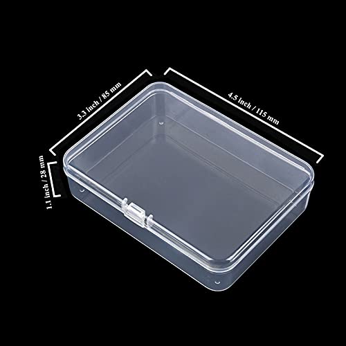 Rectangular Clear Plastic Storage Containers, 12 Pack | 4.5 x 3.3 x 1.1 inch, Hinged Lid, For Beads and Small Craft Items - size: 4.5 x 3.3 x 1.1 inch