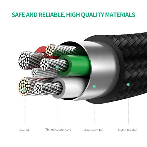 UGREEN Micro USB Cable, 1.5FT High Speed Fast Charging USB Cable, Nylon Braided Durable Android Phone Charger Cord, Compatible with Samsung Galaxy S7 S6 Note LG V10 Tablet PS4 MP3 - size: 1.5FT