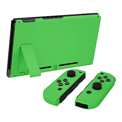 eXtremeRate DIY Replacement Shell Buttons for Nintendo Switch, Soft Touch Back Plate for Switch Console, Custom Housing Case with Full Set Buttons for Joycon Handheld Controller - Green - color: Green