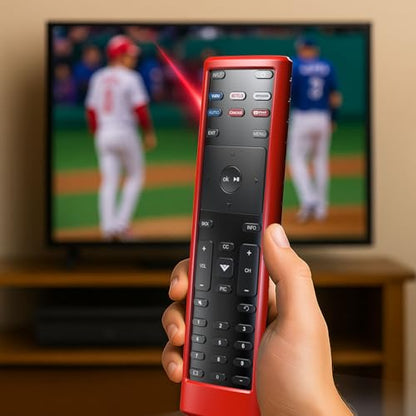 2PACK Case Cover for VIZIO XRT136 / XRT140 Smart TV Remote Control Silicone Skin Sleeve with Lanyard Black Red - color: Non-glow Black and Red