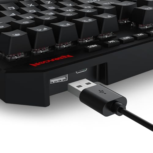 Redragon K758 Wired One-Handed RGB Mechanical Gaming Keyboard, 39 Keys Type-C Professional Gaming Keypad w/Upgraded Hot-Swappable Socket, 4 Onboard Macro Keys & Dedicated Wrist Rest