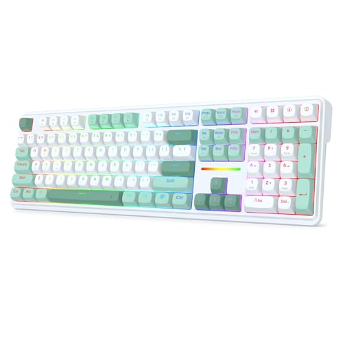 Redragon K745 HE Rapid Trigger Gaming Keyboard, 8K Wired Mechanical Keyboard w/Next-Gen UltraMag 100% POM Silky Magnetic Switch, Dual-Module Floating Patent Structure Design, 5-Layer Noise Dampening - color: Jade Cloud (HE Version), size: 108 Keys