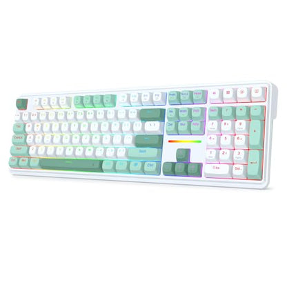 Redragon K745 HE Rapid Trigger Gaming Keyboard, 8K Wired Mechanical Keyboard w/Next-Gen UltraMag 100% POM Silky Magnetic Switch, Dual-Module Floating Patent Structure Design, 5-Layer Noise Dampening - color: Jade Cloud (HE Version), size: 108 Keys
