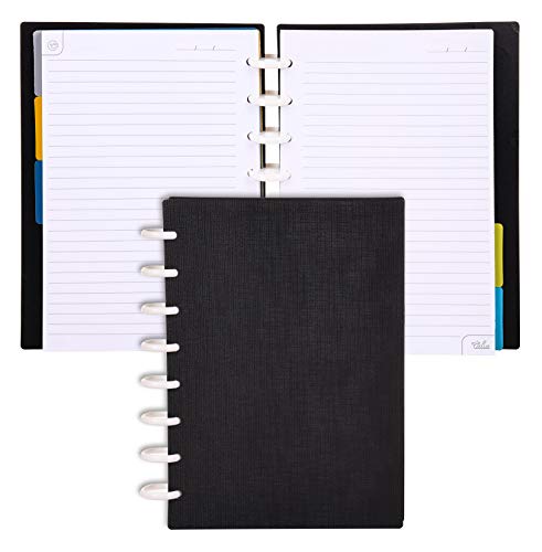 Talia Discbound Notebooks, Planner, Customizable, (Black, Junior (5.5in x 8.5in)) - color: Black, size: Junior (5.5in x 8.5in)
