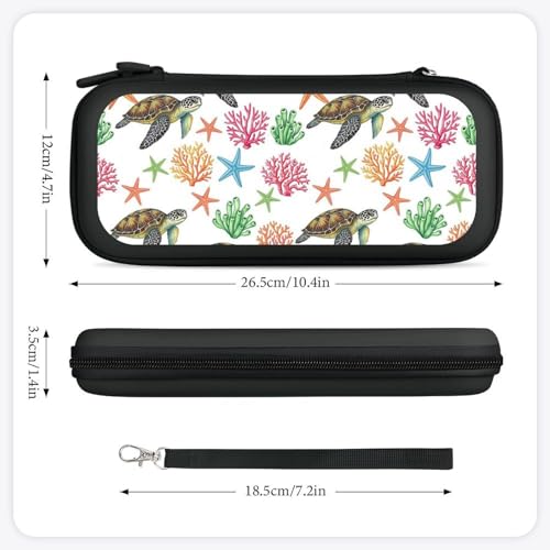 PPIKTC Protective Carrying Case for Switch, Travel Game Console Holder Bag with 15 Game Cartridges, Ocean Animal Sea Turtle Floral - color: Design (333)