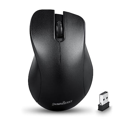 Perixx PERIMICE-621B Wireless Mouse - Silent Click with Ergo Design - Compatible for Desktop and Laptop PC - Wireless 2.4 GHz - Black - style: - Wireless Black