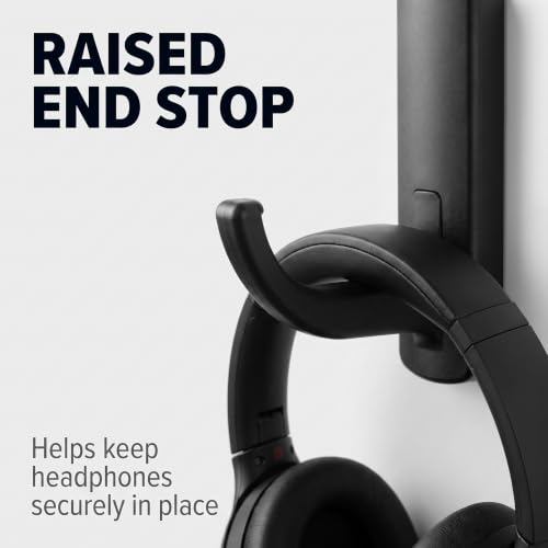 Black Headphone Holder Portable Size Headphones Stand Universal,Headphone Head Set Hanger Wall Hook PC Monitor Earphone Stand Rack Holder Rack,Headphones, Earbuds and Accessories,Accessories