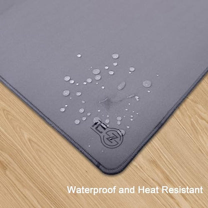 3XL Extended Gaming Mouse Pad/Mat 46"x20"(Steel Grey) - Large & Wide Desk Cloth Mousepad - Stitched/Water Proof/Non Slip Base - color: Steel Gray, size: 3XL 46"x20"