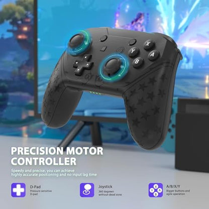YCCTEAM Wireless Pro Controller Gamepad Compatible with Switch/Lite/Oled controller,Support Amibo, Wakeup, Screenshot and Vibration Functions