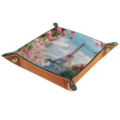 Pink Roses Eiffel Tower Dice Tray Dice Rolling Tray Folding Dice Holder for Dice Games, Like RPG, DND and Other Table Games - color: Multi 6