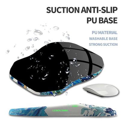 Ergonomic Raised Mouse Pad Wrist Support with Bilateral Slope Memory Foam Mousepad for Wrist Rest and Carpal Tunnel Pain Relief 11.8x7.9〃Starry Night Waves - color: Starry Night Waves