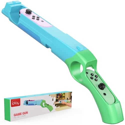 FASTSNAIL Switch Shooting Gun Controller Grips for Nintendo Switch 1/OLED | Replacement for Joy-Con Gun Holder, Switch Handle Kit, Ergonomic Design, Switch Controller Grip for Joycon 1, Blue & Green - color: Blue+Green
