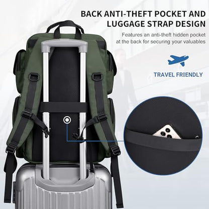 WITZMAN Travel Backpack for Men Carry-on Laptop Backpack | Nylon Luggage Bag Fits 16 Inch for Airline Approved,Multi Pocket, For Traveling,Casual,Commuting, B744 Army Green - color: Upgrade Army Green