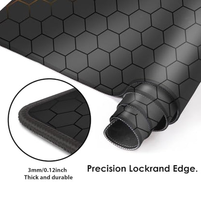 Galdas Mouse Pad for Gaming,XXL XL Large Mouse Mat Long Extended Mousepad Desk Mat Non-Slip Rubber Mice Pads Stitched Edges Thin (31.5 x 11.8 x 0.12 Inches) Grid - color: Grid