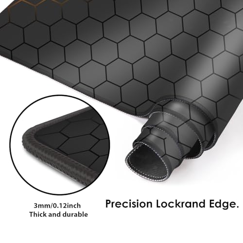 Galdas Mouse Pad for Gaming,XXL XL Large Mouse Mat Long Extended Mousepad Desk Mat Non-Slip Rubber Mice Pads Stitched Edges Thin (31.5 x 11.8 x 0.12 Inches) Grid - color: Grid