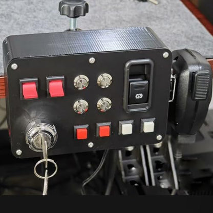 Obokidlyamor Simulator American Truck Button Box For G27/G29/G920/G923 With Mic PTT Microphone;PC 16 Customizable Button Central Control Box ATS/ETS2 for MOZA R3/R5/R9/R12 Base - size: Style-1