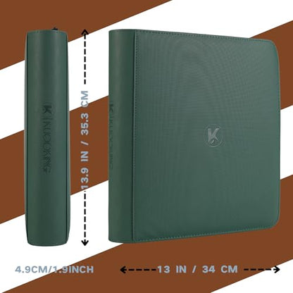 1200+ Pockets Trading Card Binder, 12-Pocket Card Ablum Compatible with MTG,Sports Cards & Other Standard Size Trading Card (GREEN) - color: Card Binder 12 Pocket Green