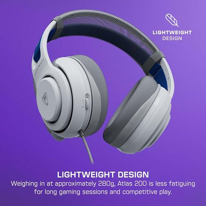 Bundle of Turtle Beach Atlas 200 Wired Gaming Headset Officially Licensed for PS5 & PS4 - White + Victrix Pro BFG Reloaded Wireless Gaming Controller Officially Licensed for PS5, PS4, PC - White - color: White Bundle