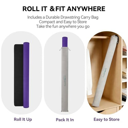 31.5'' Purple Mahjong Mat for Table, Non-Slip Noise Reduction Gaming Mat | Classic Gaming Mat with Carrying Bag for Mahjong, Poker, Card, Domino, Board Games, Dominoes,Cards & Tile Games - color: Royal Purple