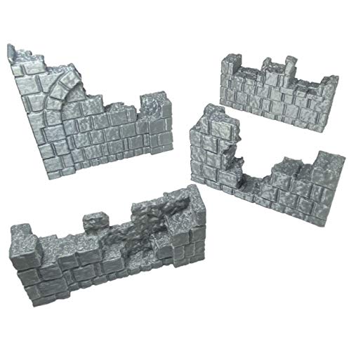 Wall Ruins Set 1 - Tabletop Game Terrain for D&D and Fantasy Role Playing Games - 28mm Scale