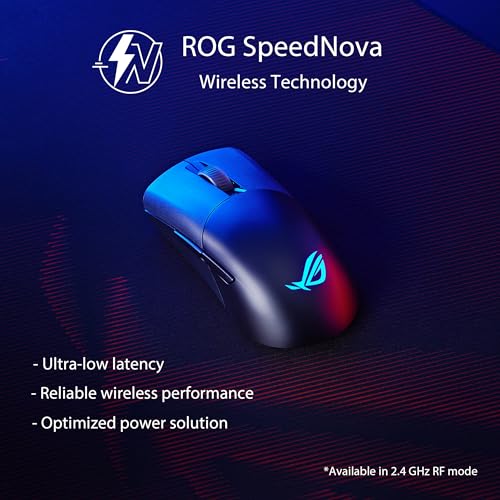 ASUS ROG Keris Wireless Aimpoint Gaming Mouse – Right-Handed Ergonomic, 75g, Tri-Mode Connectivity, 42K DPI, up to 119Hr Battery, PC/Mac Support - Black - color: Black, style: Keris