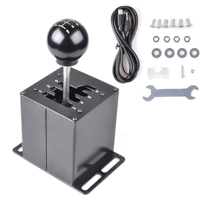 CNRAQR PC USB Racing Game Simulator Shifter Compatible with LO GITECH G29 G27 G25 G920,T300RS/GT 6+R - color: 6R