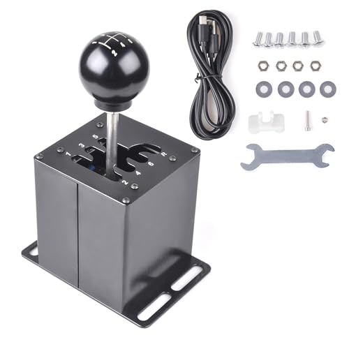 CNRAQR PC USB Racing Game Simulator Shifter Compatible with LO GITECH G29 G27 G25 G920,T300RS/GT 6+R - color: 6R