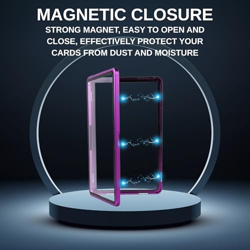 RedCap Magnetic Aluminum PSA Graded Card Holder 35PT Premium PSA Slab Protector Display Case with UV Resistant Glass Fits Standard PSA Graded Sports Trading Cards - Amethyst - color: Amethyst