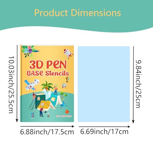 3D Printer Drawing Molds Paper Stencils for 3D Printing Pen,Reusable Graffiti Template,3D Pen Paper Stencils,42 Sheets 65 Patterns with PVC Transparent Board.(Large) - size: Large