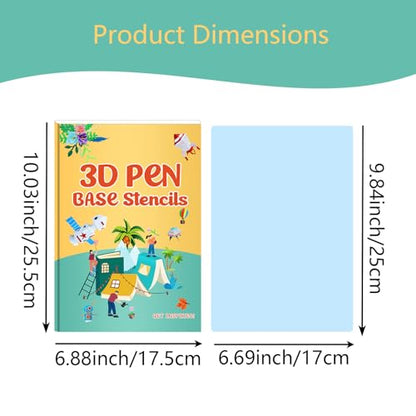3D Printer Drawing Molds Paper Stencils for 3D Printing Pen,Reusable Graffiti Template,3D Pen Paper Stencils,42 Sheets 65 Patterns with PVC Transparent Board.(Large) - size: Large