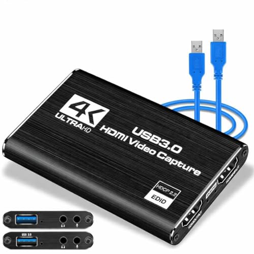 TOAKA USB 3.0 HDMI Capture Card 1080P 60FPS, Video Capture Card for Streaming Gaming, Compatible with PS5 PS4 Xbox Switch Camera PC