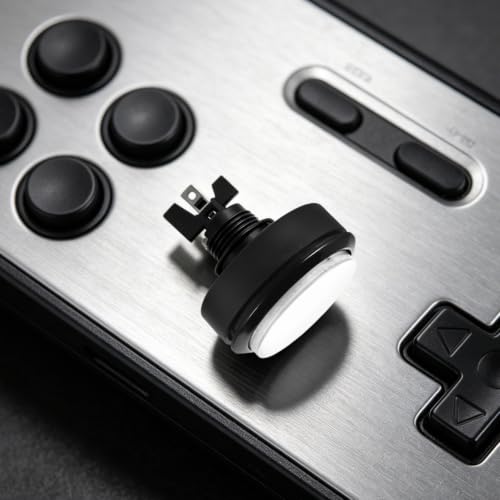 SECFOU 5pcs Round LED Illuminated Push Button Switch for Arcade Machine and Control Panel, 60mm Plastic Metal Momentary Button with Easy Installation for Home Arcade Projects and Quick