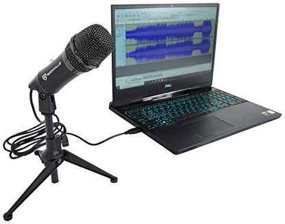 Rockville Z-Stream USB Condenser Computer Microphone for YouTube/Zoom | Podcasting/Streaming/Gaming, Includes Stand and Windscreen, Plug and Play, Mac/Windows, Omni-Directional