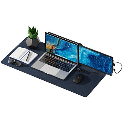 Mobie Pixels Desk Mat, Studio Series Desk Mat (Set Sail Blue) | Office Desk Pad, Waterproof Desk Mat for Desktop, Leather Keyboard and Mouse Pad Protector for Office and Home 31.5"x 15.75" - color: Set Sail Blue