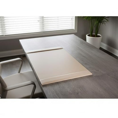 Dacasso Bonded Pad with Side Rails Luxury Leather Desk Blotter for Writing, 30 x 18 (White Latte) - color: White Latte