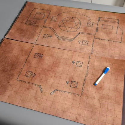 Foldable Battle Mat, TRPG Map, with Accessories Stickers, DND