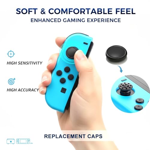Ferkurn Joystick Replacement Cap Thumb Grip for Switch OLED Joycon & Switch Lite, Joycon Grip Button Stick Cover 3D Analog Cap Skin Replacement Part Repair Kit Accessories, 6PCS - color: Pink