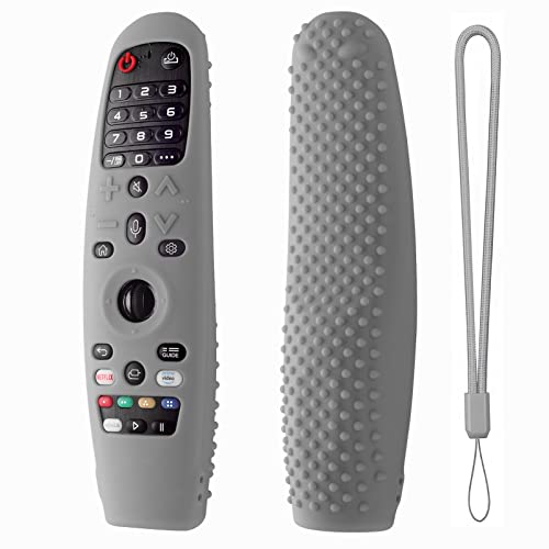 Hi Color Silicone Cover for LG AN-MR600/AN-MR650 / AN-MR18BA / AN-MR19BA/AN-MR20GA TV Remote Control Protective Sleeve for LG Magic TV Remote Cover Case (Grey) - color: grey