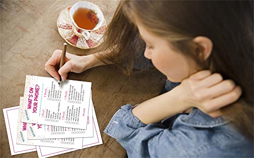 Birthday Game Cards - Teens birthday party game - 30cards – Birthday Game Card Set - (birth09) - color: What's On Your Phone